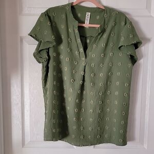 Elegant Green Blouse with Chic Design